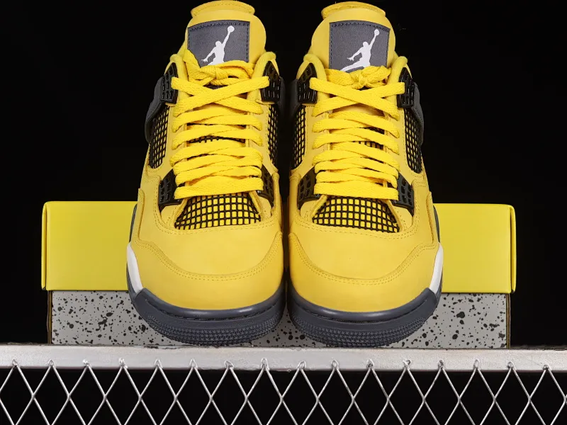 All categories Air Jordan Jordan series basketball shoes Air Jordan 4 LJR version Air Jordan 4 Retro "Lightning" AJ4 Joe 4 replica white and yellow electric mother CT8527-700